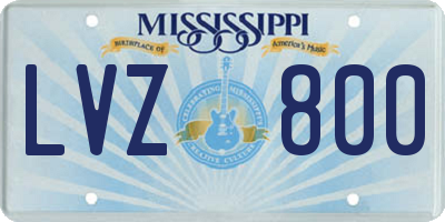 MS license plate LVZ800