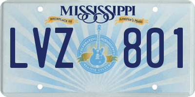 MS license plate LVZ801