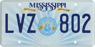 MS license plate LVZ802