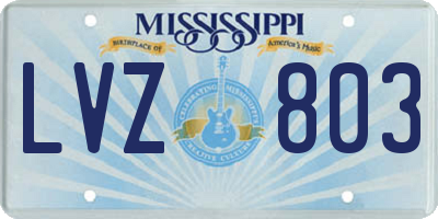MS license plate LVZ803