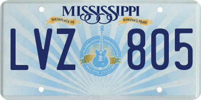 MS license plate LVZ805