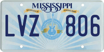 MS license plate LVZ806