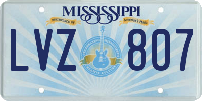 MS license plate LVZ807