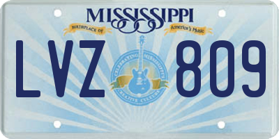 MS license plate LVZ809