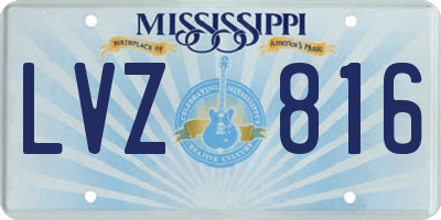 MS license plate LVZ816