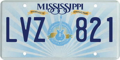 MS license plate LVZ821