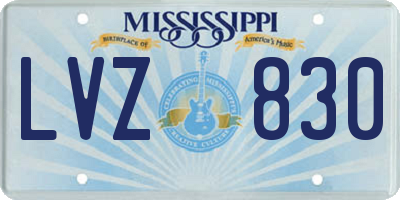 MS license plate LVZ830
