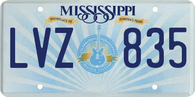 MS license plate LVZ835