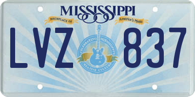 MS license plate LVZ837