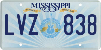 MS license plate LVZ838