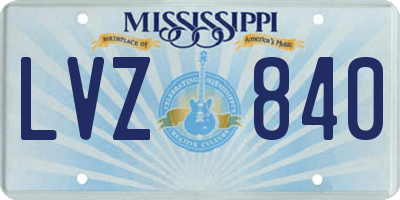 MS license plate LVZ840