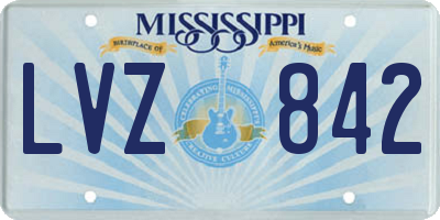 MS license plate LVZ842