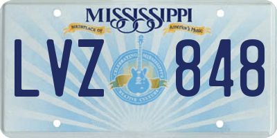 MS license plate LVZ848