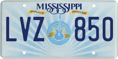 MS license plate LVZ850