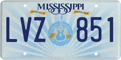 MS license plate LVZ851
