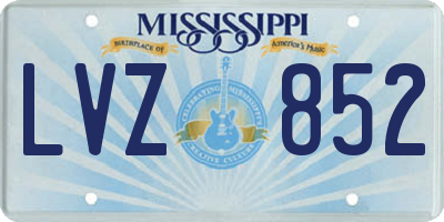 MS license plate LVZ852