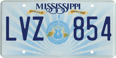 MS license plate LVZ854