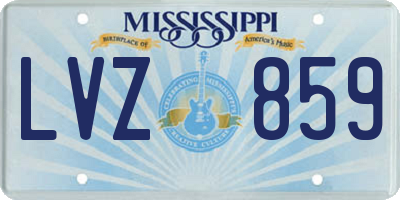 MS license plate LVZ859