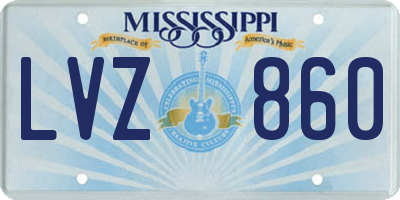 MS license plate LVZ860