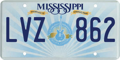 MS license plate LVZ862