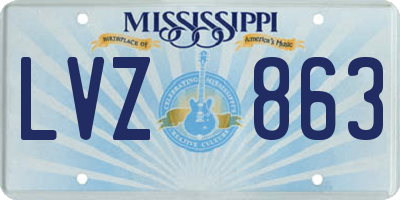 MS license plate LVZ863
