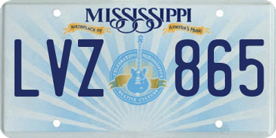 MS license plate LVZ865