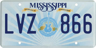 MS license plate LVZ866