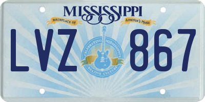 MS license plate LVZ867