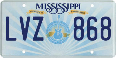 MS license plate LVZ868