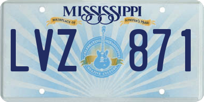 MS license plate LVZ871