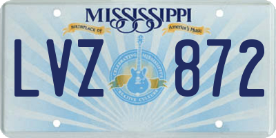 MS license plate LVZ872