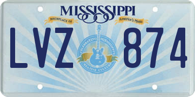 MS license plate LVZ874