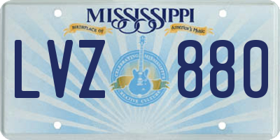 MS license plate LVZ880