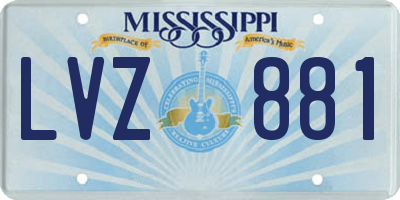 MS license plate LVZ881