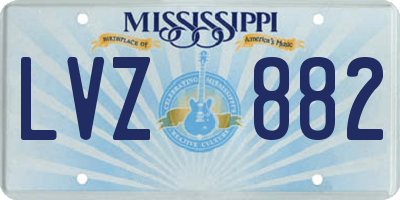 MS license plate LVZ882
