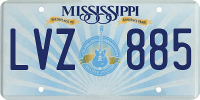 MS license plate LVZ885