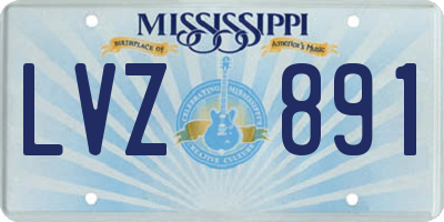 MS license plate LVZ891