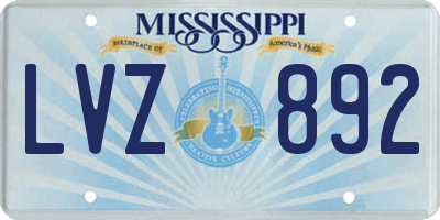 MS license plate LVZ892