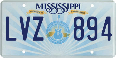 MS license plate LVZ894