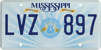 MS license plate LVZ897