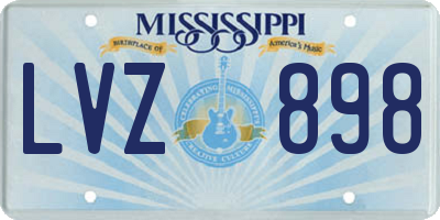 MS license plate LVZ898