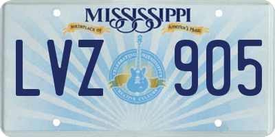 MS license plate LVZ905