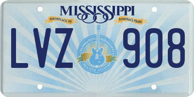 MS license plate LVZ908