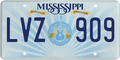 MS license plate LVZ909