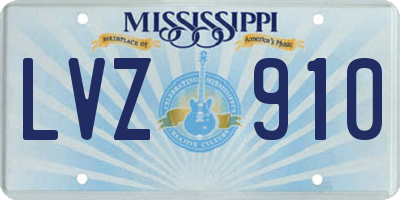 MS license plate LVZ910