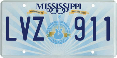 MS license plate LVZ911