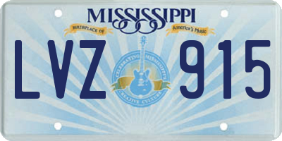 MS license plate LVZ915