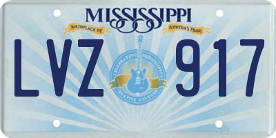 MS license plate LVZ917