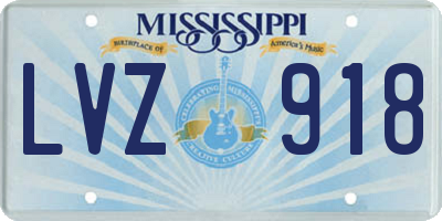 MS license plate LVZ918