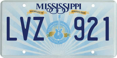 MS license plate LVZ921